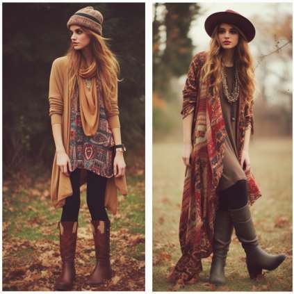 Boho Vibes style with Ankle Boots and Leggings