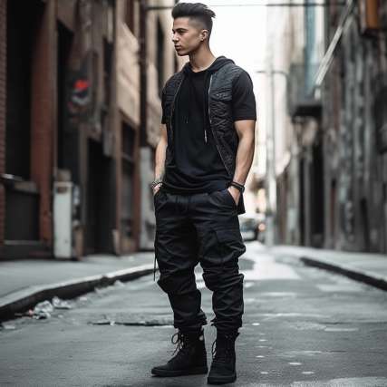 All Black Streetwear Outfit For Guys