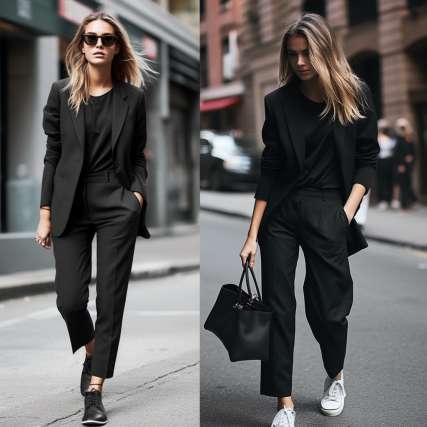 All Black Streetwear Outfit For Ladies