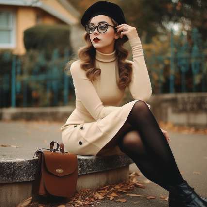 Black Tights with Cream Boots