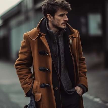 Duffle coat hot sale over suit