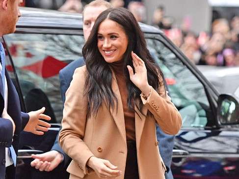 Meghan Markle wearing camel blazer