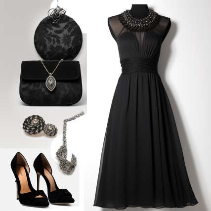 what color accessories with black dress