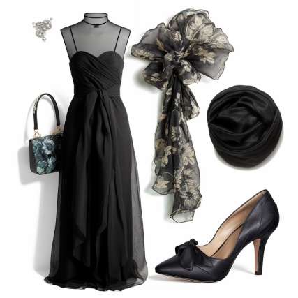 how to accessorize a black dress for a party