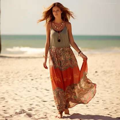 Beach Concert Outfit Ideas For Women:  The Flowy Maxi Dress