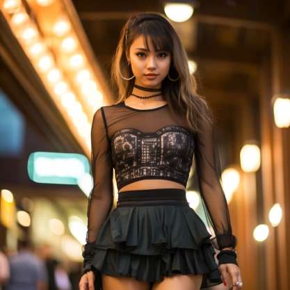 Fishnet Tights and Mini Skirt is the perfect Outfit for Guns and Roses Concert