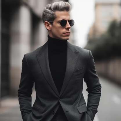 Suit Jacket Over Sweater