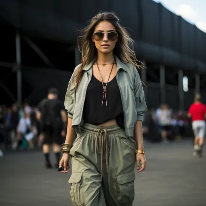 Street-Smart Vibes with Baggy Cargo Pants and a Crop Top