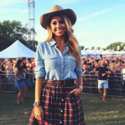 Cowboy Boots and Denim Skirt Extravaganza: Willie Nelson Concert Outfit Ideas