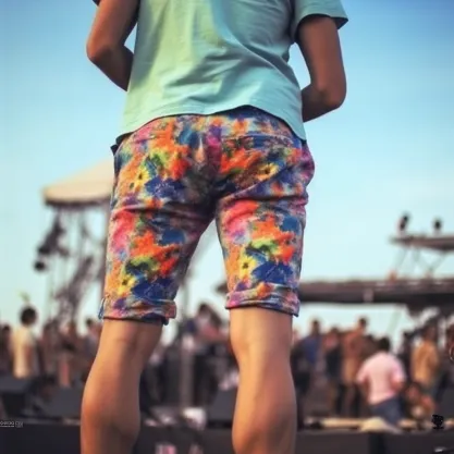 Beach Concert Outfit Ideas: Tropical Twist: Floral Shorts and Solid Tee