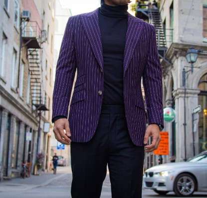 Pinstripe Jacket with Solid Pants