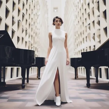 Classical Concert Outfits: Crisp White Column Sophistication