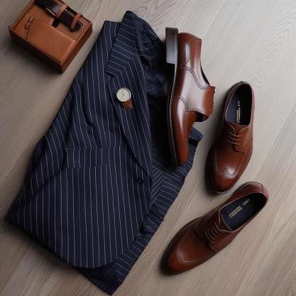 Footwear That Goes Well With Pinstripe Jacket and Solid Pants