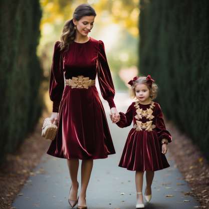 Mommy and Me Matching Christmas Outfits: Classic Elegance