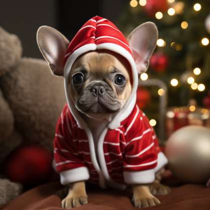 French Bulldog Christmas Outfits: Santa's Little Helper 