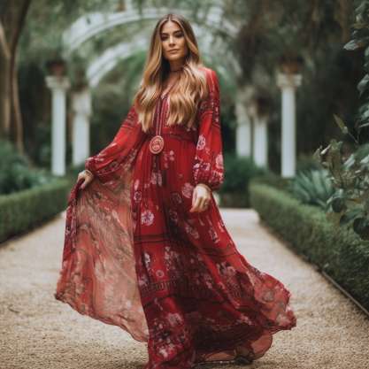 Whimsical Velvet Boho Christmas Outfit Ideas for Women