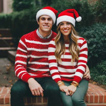 Santa's Helpers style Christmas Outfit Idea for couple