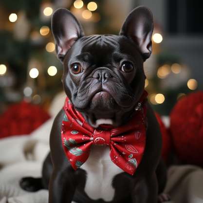 French Bulldog Christmas Outfits: Bow-wow-tiful Bandana