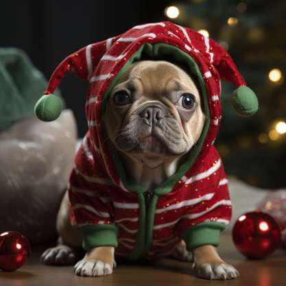 French Bulldog Christmas Outfits: Elfin' Around 