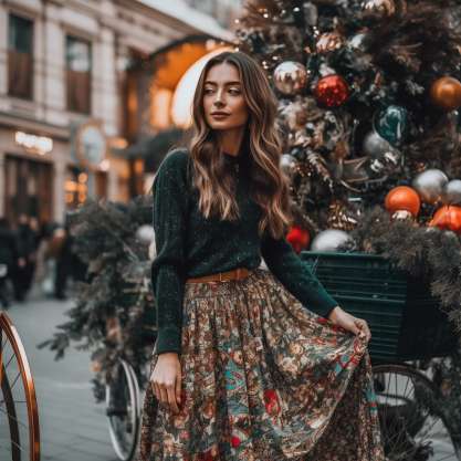 Floral Boho Christmas Outfit Ideas for Women