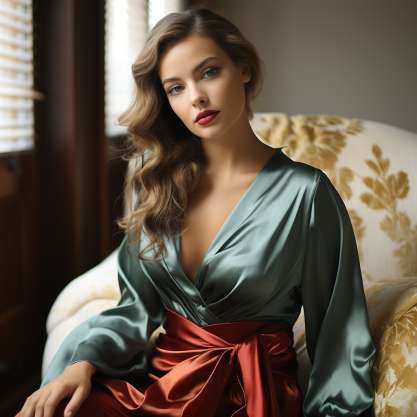 Festive Satin Elegance for Christmas Boudoir