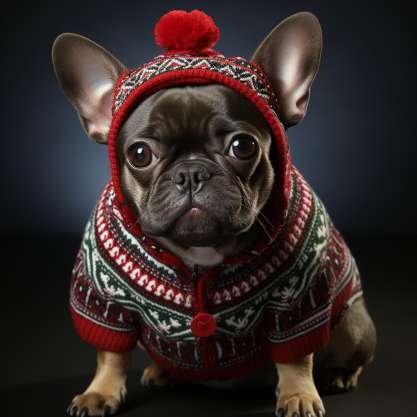 French Bulldog Christmas Outfits: Ugly Christmas Sweater Chic 