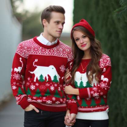 Ugly Sweater Extravaganza Christmas Outfit Ideas for couples