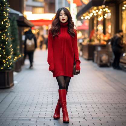 Casual Elegance with Knits Korean Christmas Outfit Ideas for Women