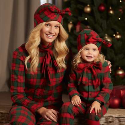 Mommy and Me Matching Plaid Perfection Christmas Outfits