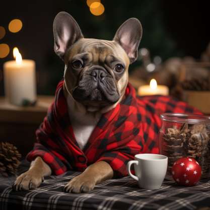 French Bulldog Christmas Outfits: Christmas Pajama Party 