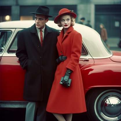 Retro Glam Couple Christmas Outfit Ideas